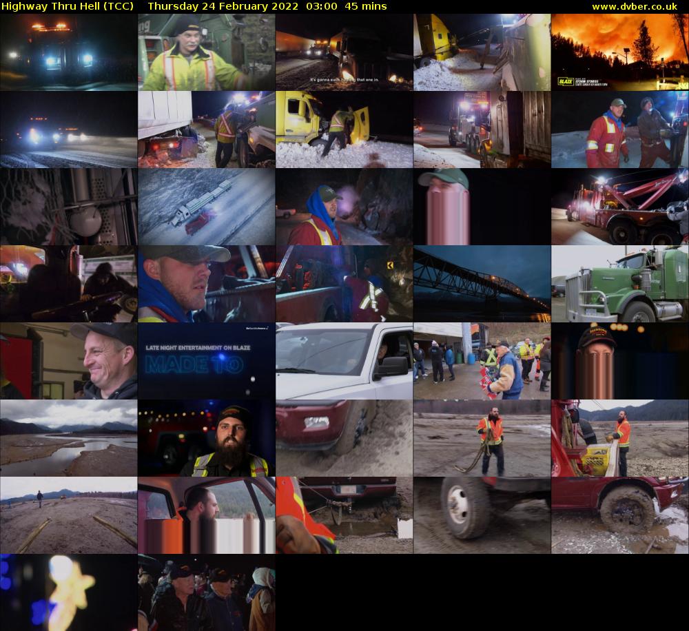 Highway Thru Hell (TCC) Thursday 24 February 2022 03:00 - 03:45
