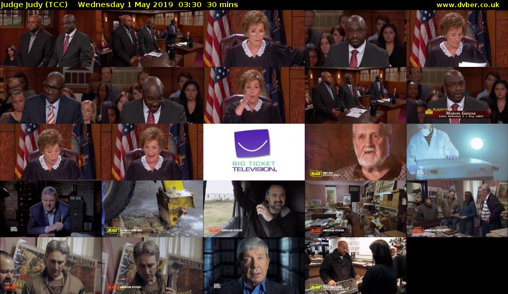 Judge Judy (TCC) Wednesday 1 May 2019 03:30 - 04:00