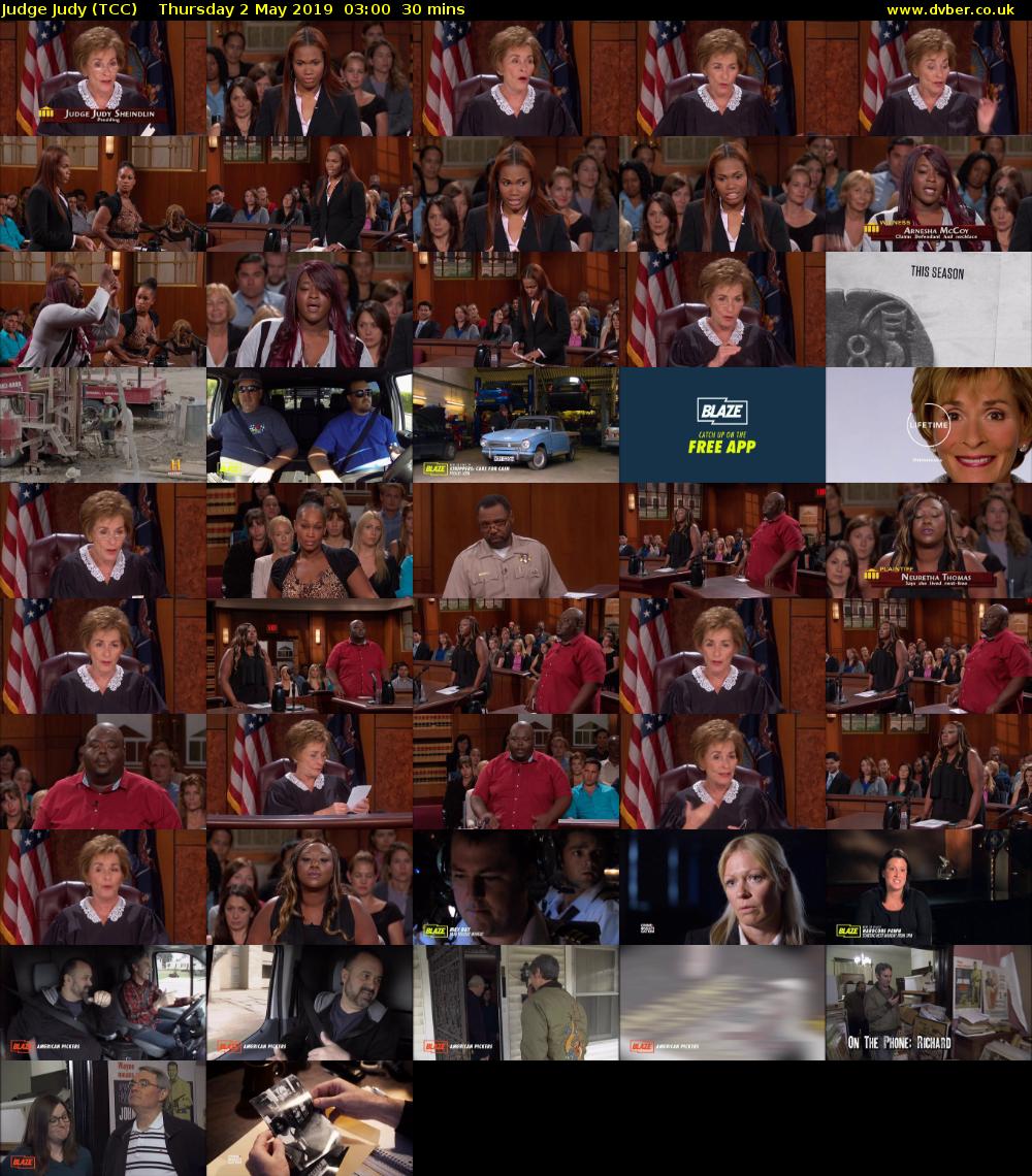 Judge Judy (TCC) Thursday 2 May 2019 03:00 - 03:30