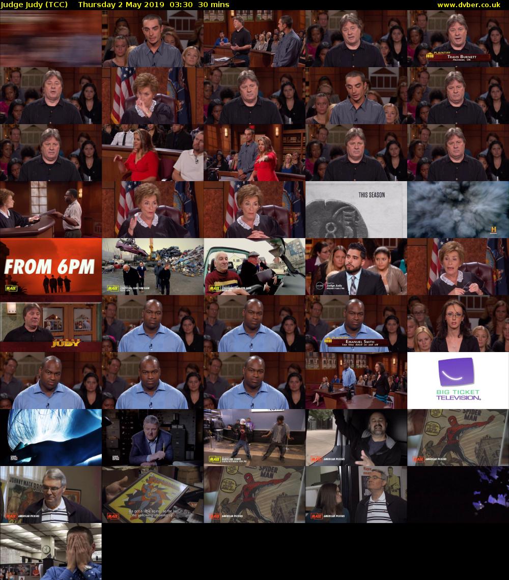 Judge Judy (TCC) Thursday 2 May 2019 03:30 - 04:00