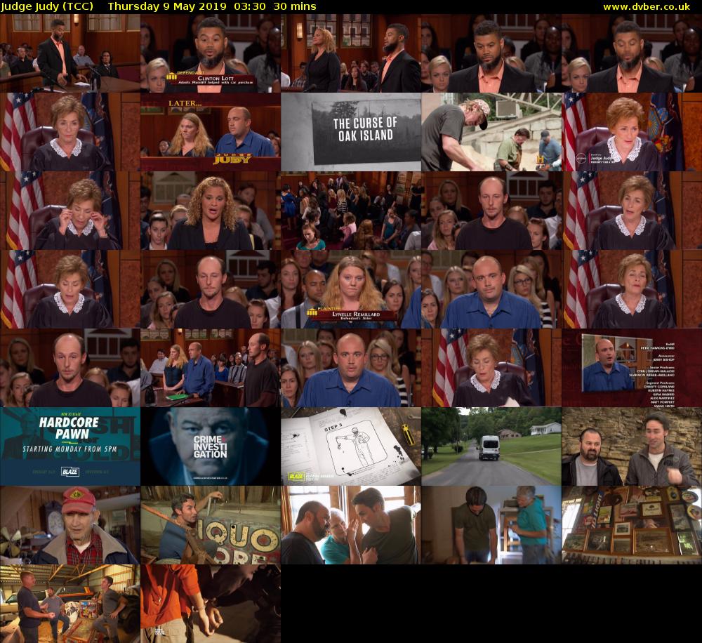 Judge Judy (TCC) Thursday 9 May 2019 03:30 - 04:00