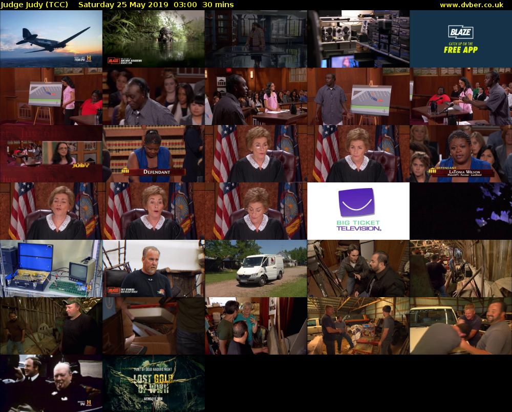 Judge Judy (TCC) Saturday 25 May 2019 03:00 - 03:30