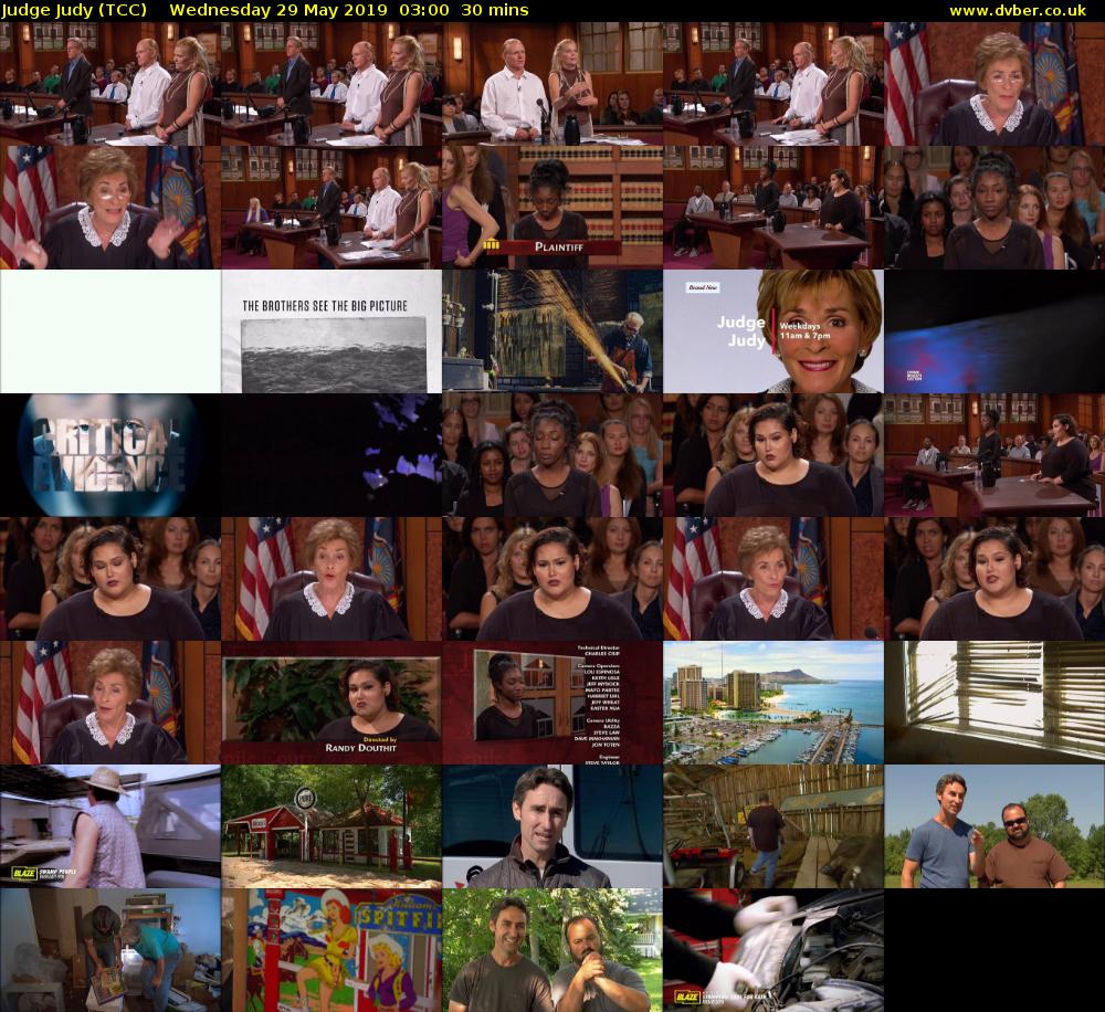 Judge Judy (TCC) Wednesday 29 May 2019 03:00 - 03:30