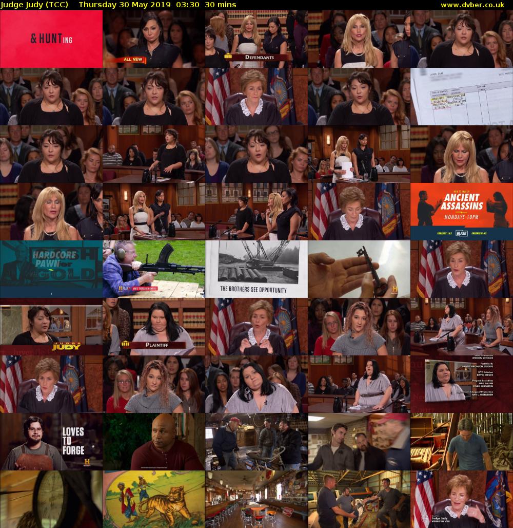 Judge Judy (TCC) Thursday 30 May 2019 03:30 - 04:00