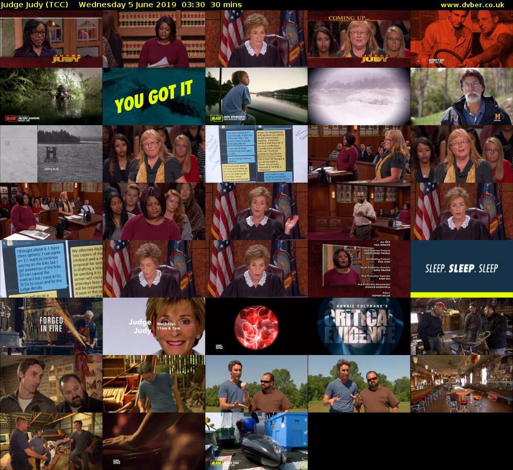 Judge Judy (TCC) Wednesday 5 June 2019 03:30 - 04:00
