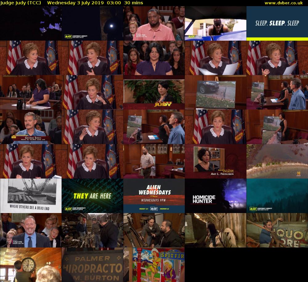 Judge Judy (TCC) Wednesday 3 July 2019 03:00 - 03:30