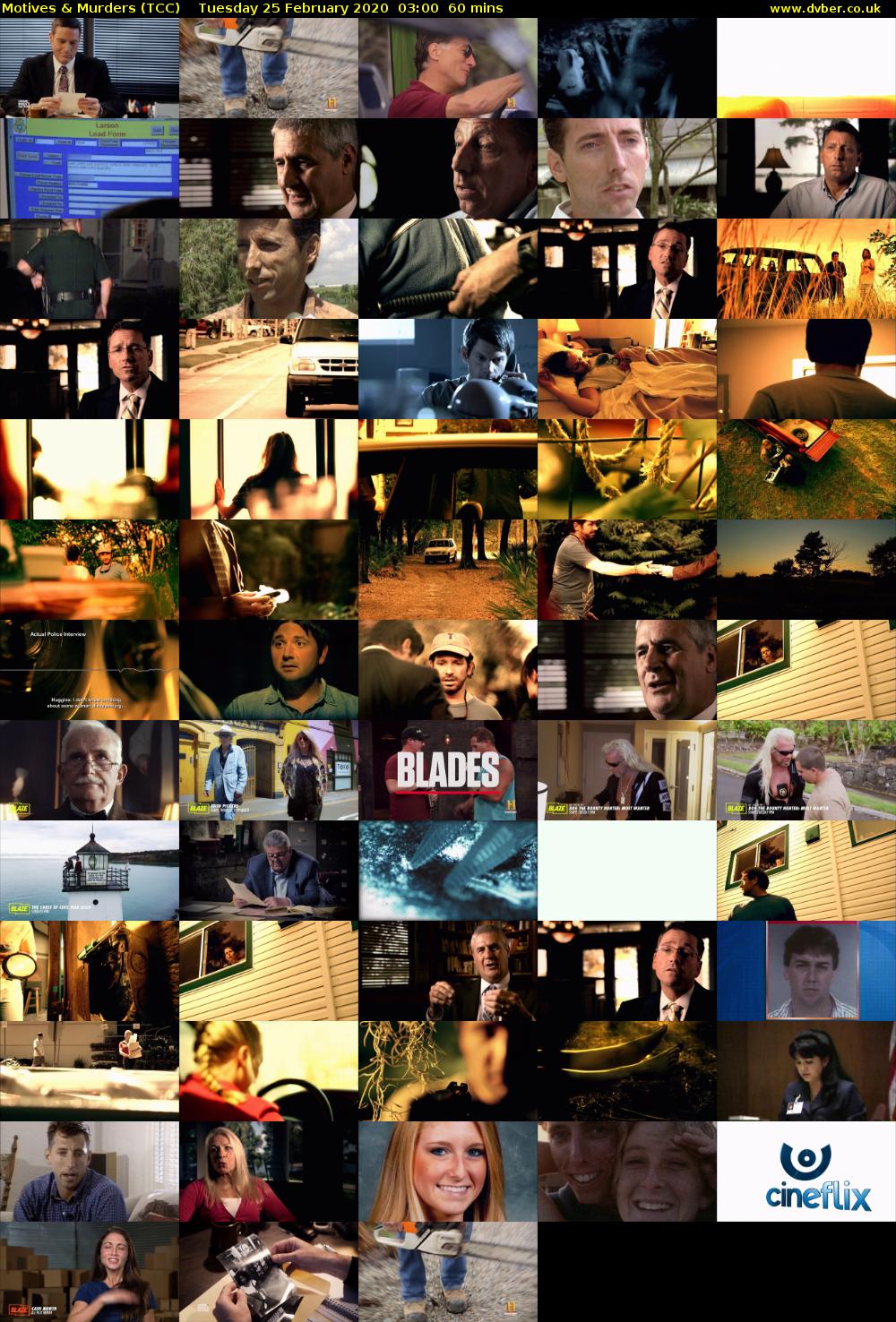 Motives & Murders (TCC) Tuesday 25 February 2020 03:00 - 04:00