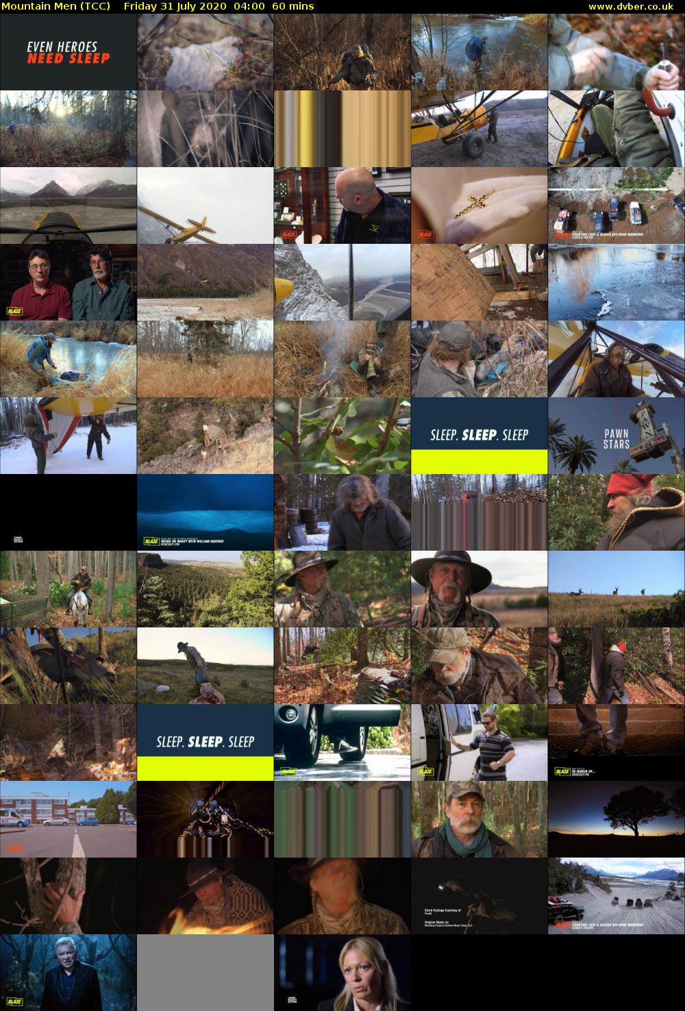 Mountain Men (TCC) Friday 31 July 2020 04:00 - 05:00