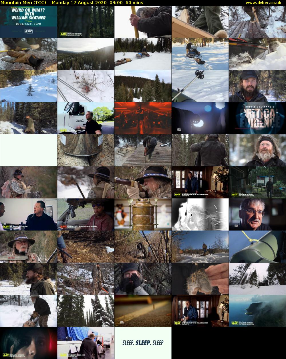 Mountain Men (TCC) Monday 17 August 2020 03:00 - 04:00