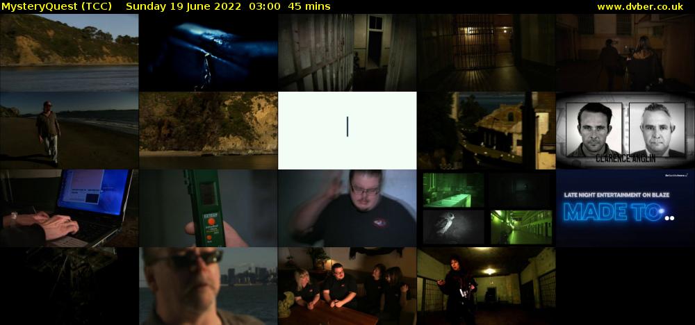 MysteryQuest (TCC) Sunday 19 June 2022 03:00 - 03:45