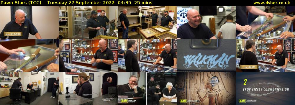 Pawn Stars (TCC) Tuesday 27 September 2022 04:35 - 05:00
