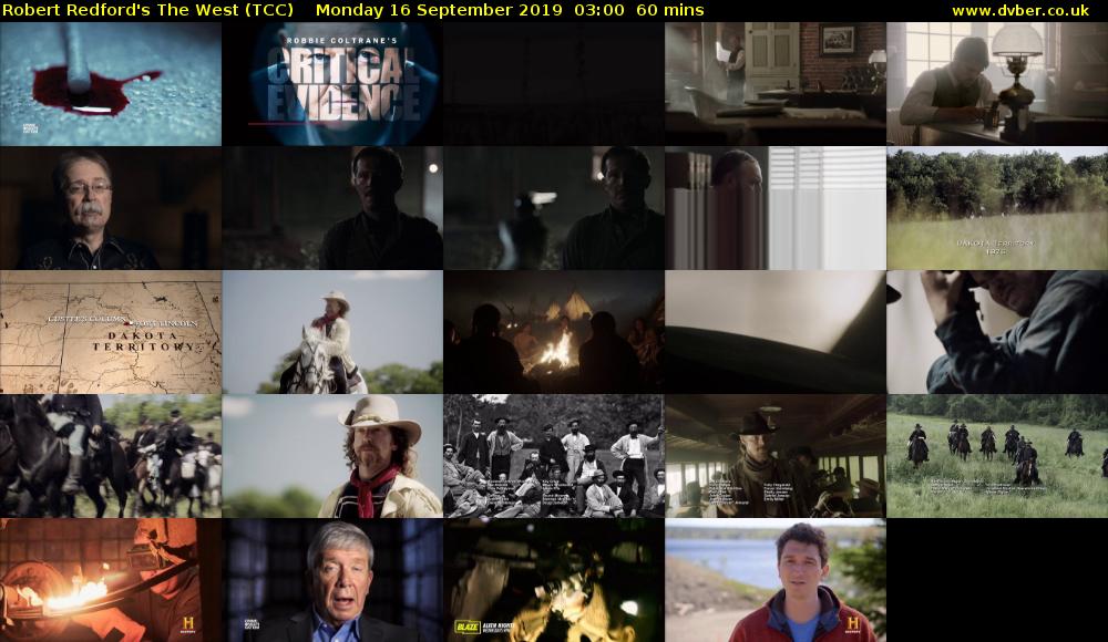 Robert Redford's The West (TCC) Monday 16 September 2019 03:00 - 04:00
