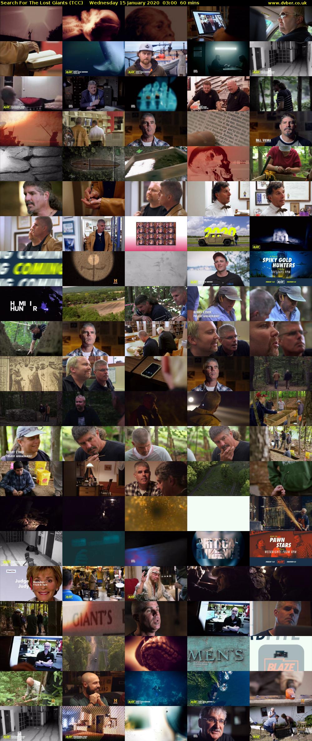 Search For The Lost Giants (TCC) Wednesday 15 January 2020 03:00 - 04:00