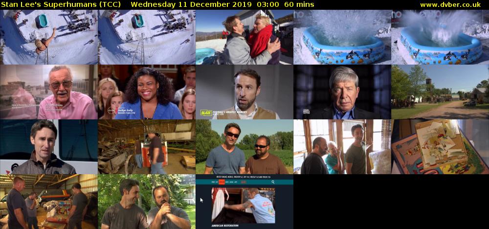 Stan Lee's Superhumans (TCC) Wednesday 11 December 2019 03:00 - 04:00