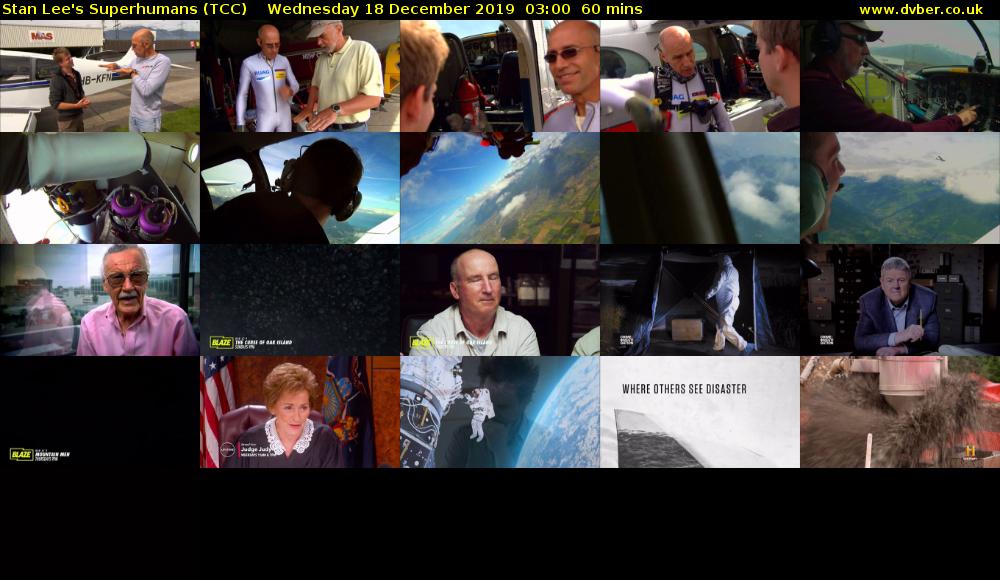 Stan Lee's Superhumans (TCC) Wednesday 18 December 2019 03:00 - 04:00