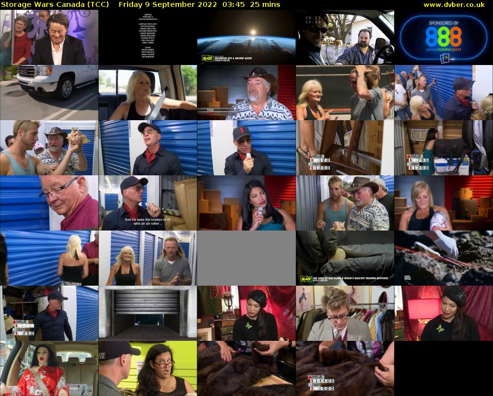 Storage Wars Canada (TCC) Friday 9 September 2022 03:45 - 04:10