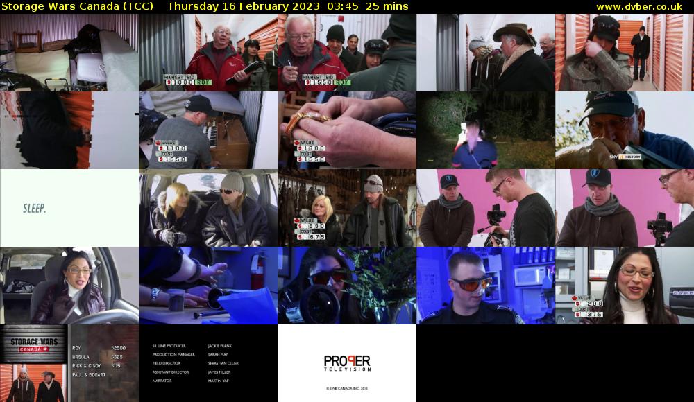 Storage Wars Canada (TCC) Thursday 16 February 2023 03:45 - 04:10