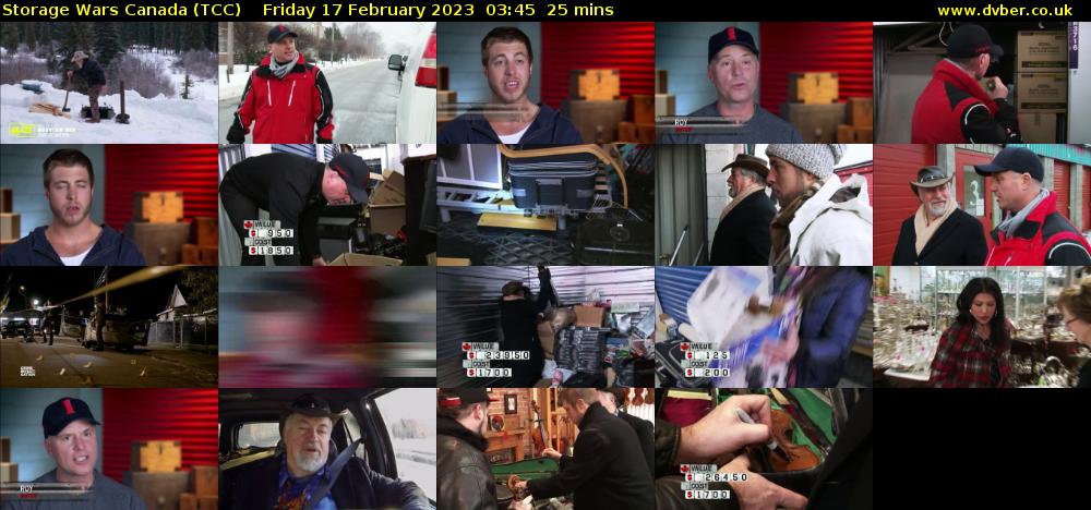Storage Wars Canada (TCC) Friday 17 February 2023 03:45 - 04:10
