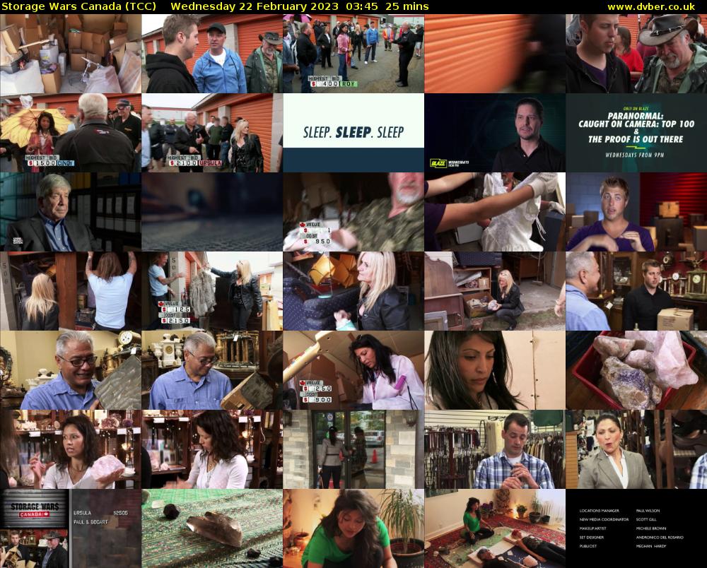 Storage Wars Canada (TCC) Wednesday 22 February 2023 03:45 - 04:10