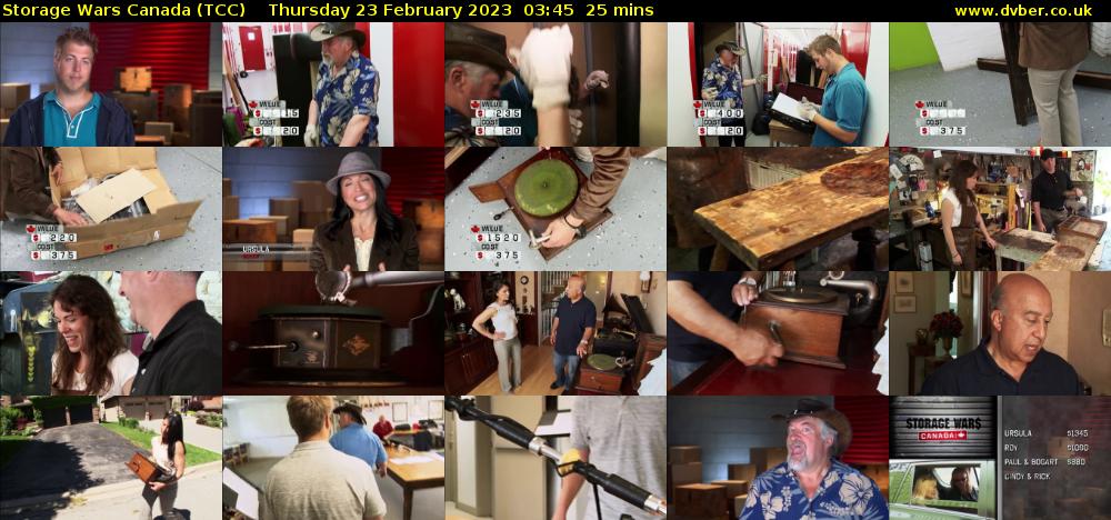 Storage Wars Canada (TCC) Thursday 23 February 2023 03:45 - 04:10
