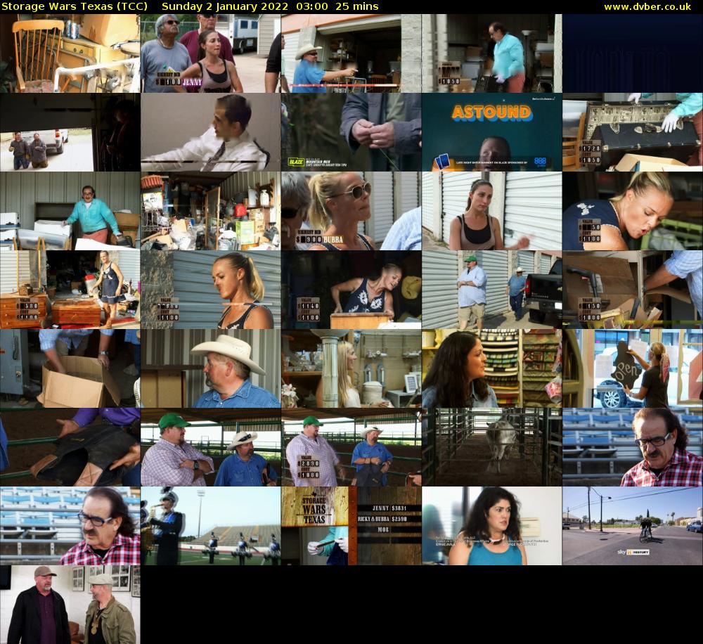 Storage Wars Texas (TCC) Sunday 2 January 2022 03:00 - 03:25