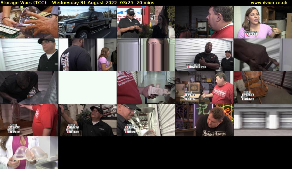 Storage Wars (TCC) Wednesday 31 August 2022 03:25 - 03:45