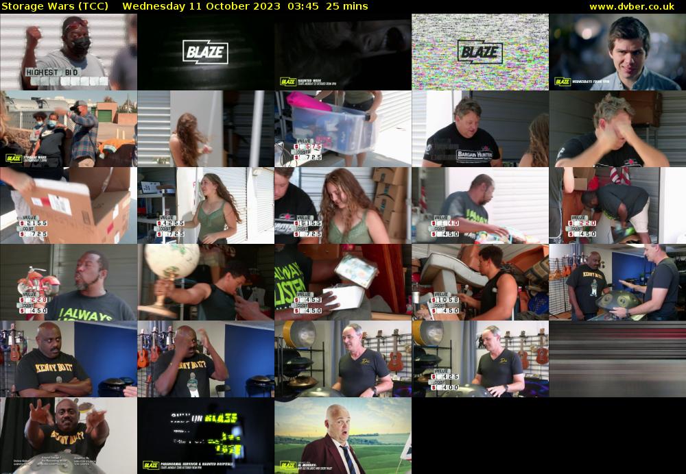 Storage Wars (TCC) Wednesday 11 October 2023 03:45 - 04:10