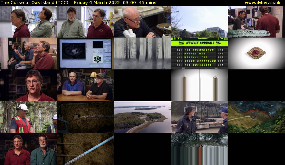 The Curse of Oak Island (TCC) Friday 4 March 2022 03:00 - 03:45