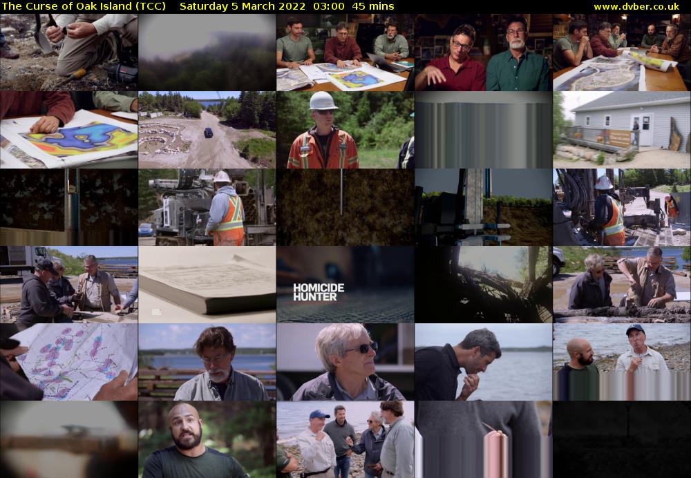 The Curse of Oak Island (TCC) Saturday 5 March 2022 03:00 - 03:45