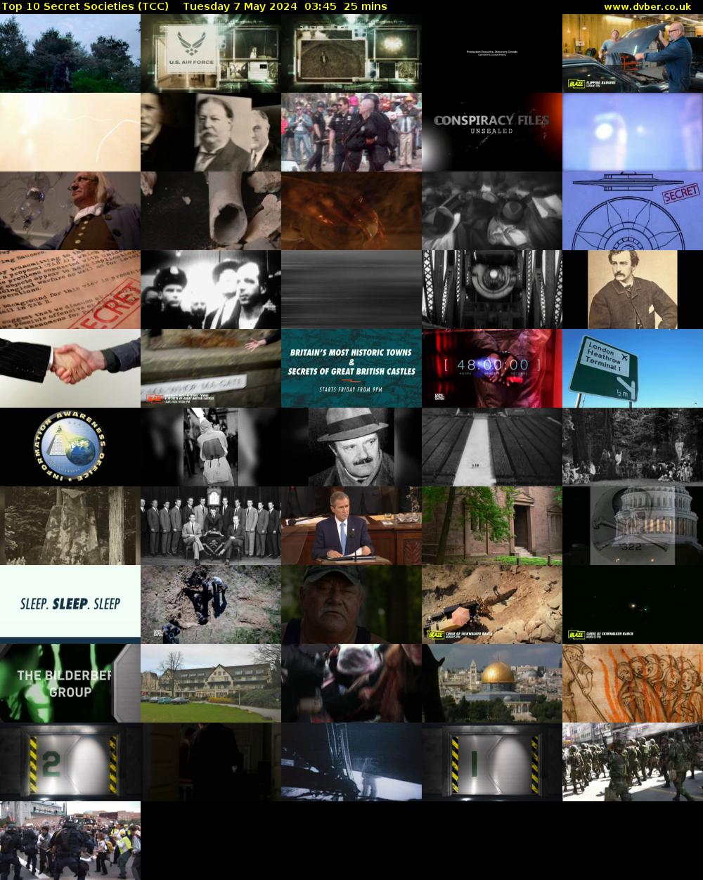 Top 10 Secret Societies (TCC) Tuesday 7 May 2024 03:45 - 04:10