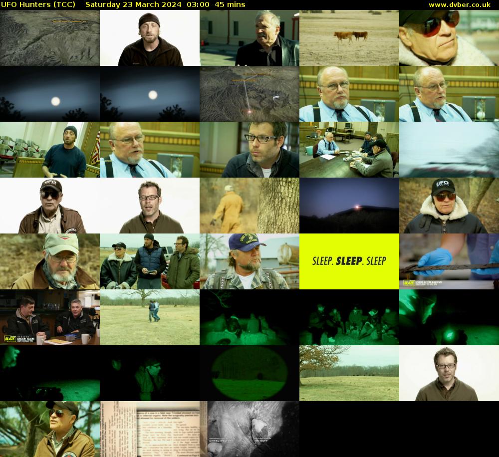UFO Hunters (TCC) Saturday 23 March 2024 03:00 - 03:45