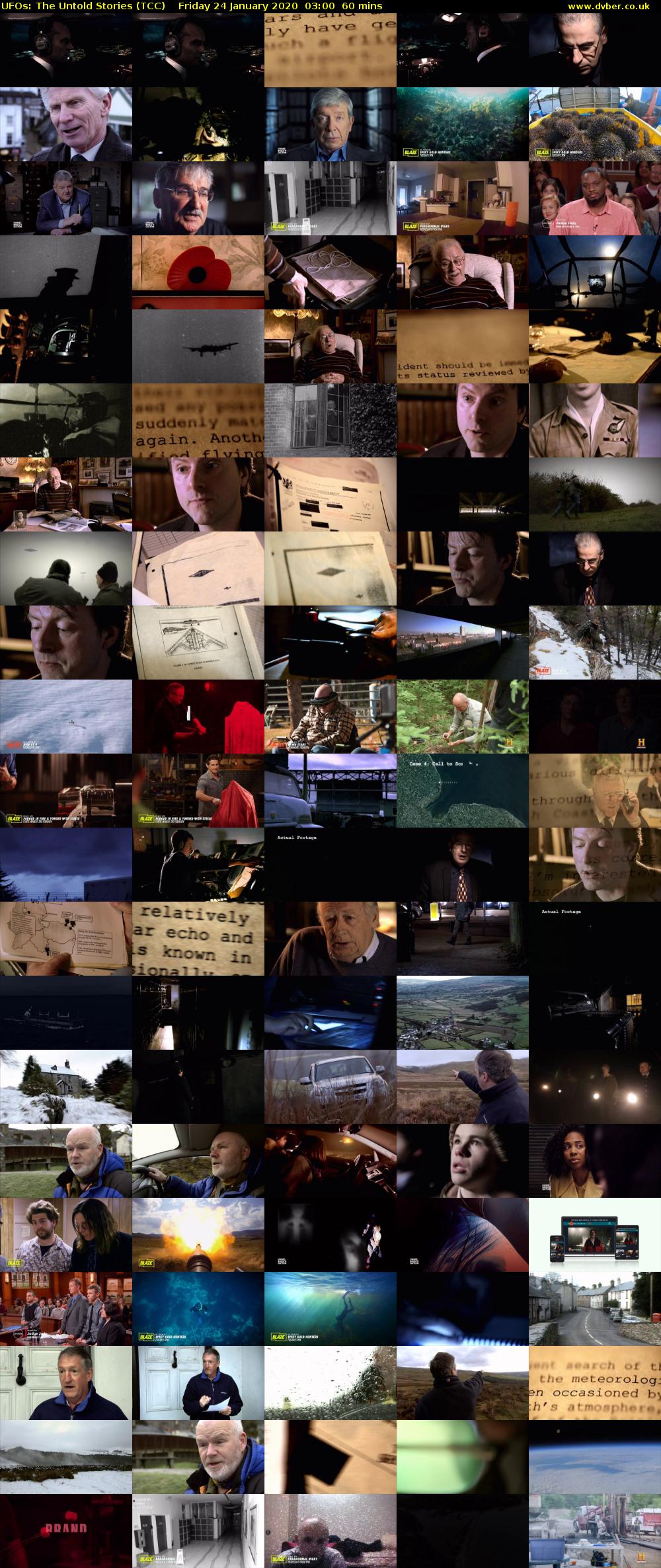 UFOs: The Untold Stories (TCC) Friday 24 January 2020 03:00 - 04:00