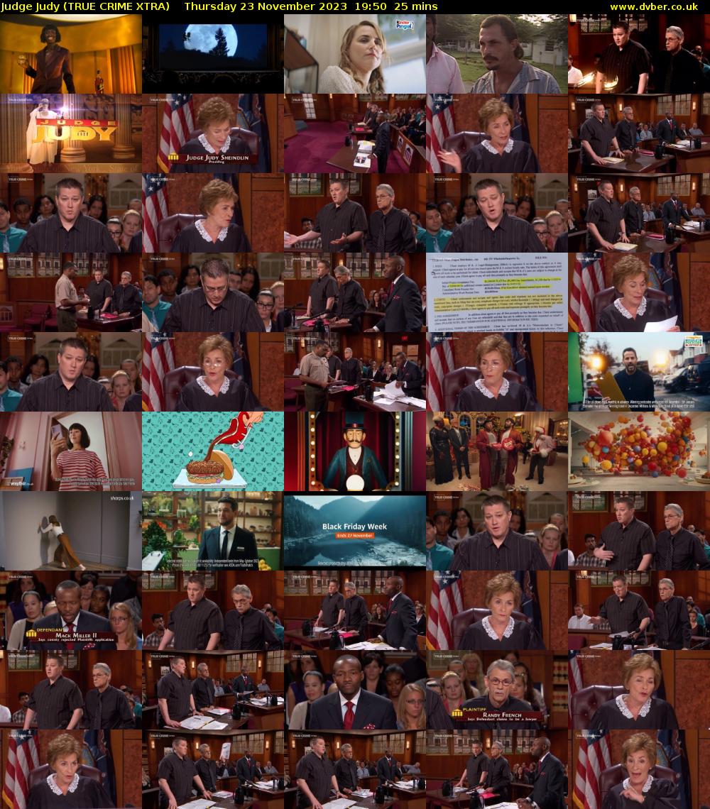 Judge Judy (TRUE CRIME XTRA) Thursday 23 November 2023 19:50 - 20:15