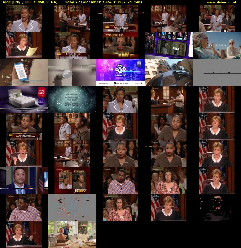 Judge Judy (TRUE CRIME XTRA) Friday 27 December 2024 00:05 - 00:30