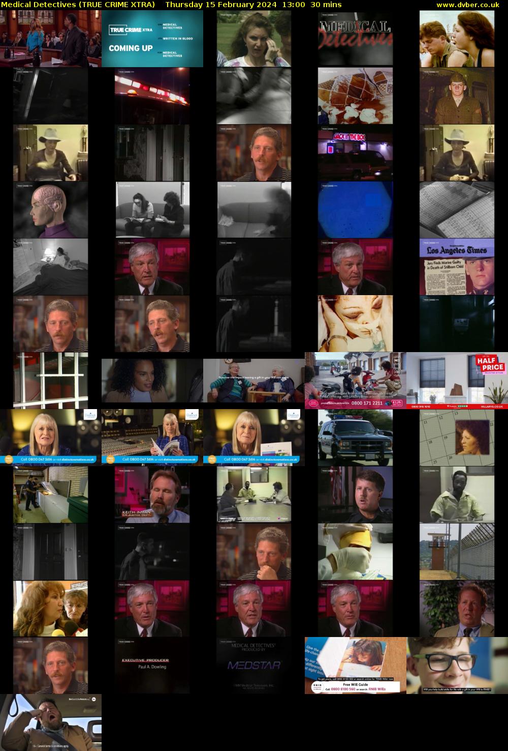 Medical Detectives (TRUE CRIME XTRA) Thursday 15 February 2024 13:00 - 13:30