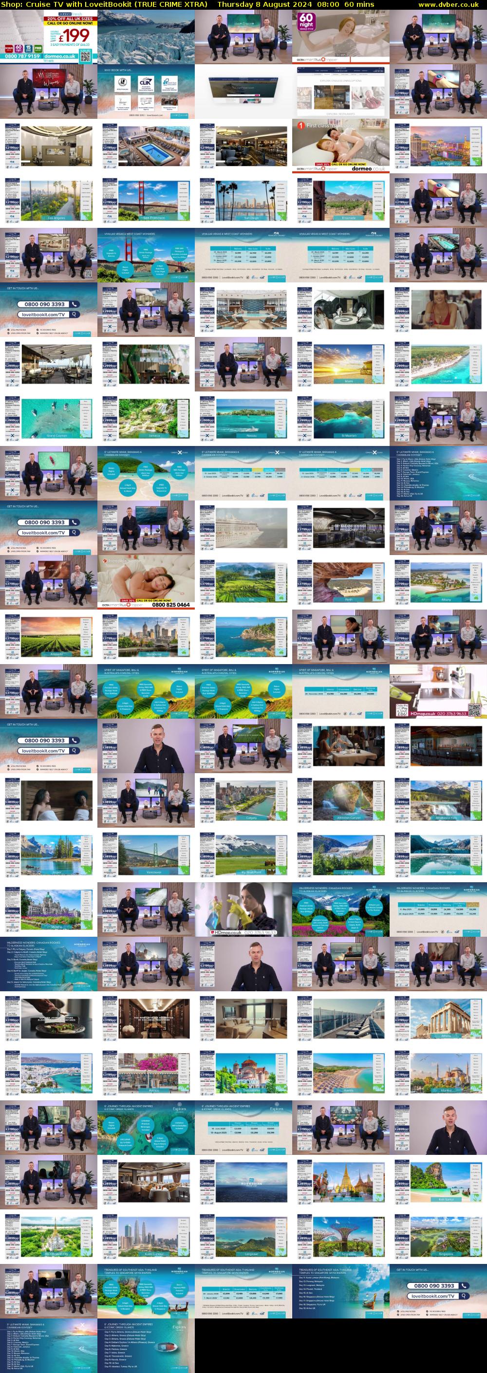 Shop: Cruise TV with LoveitBookit (TRUE CRIME XTRA) Thursday 8 August 2024 08:00 - 09:00