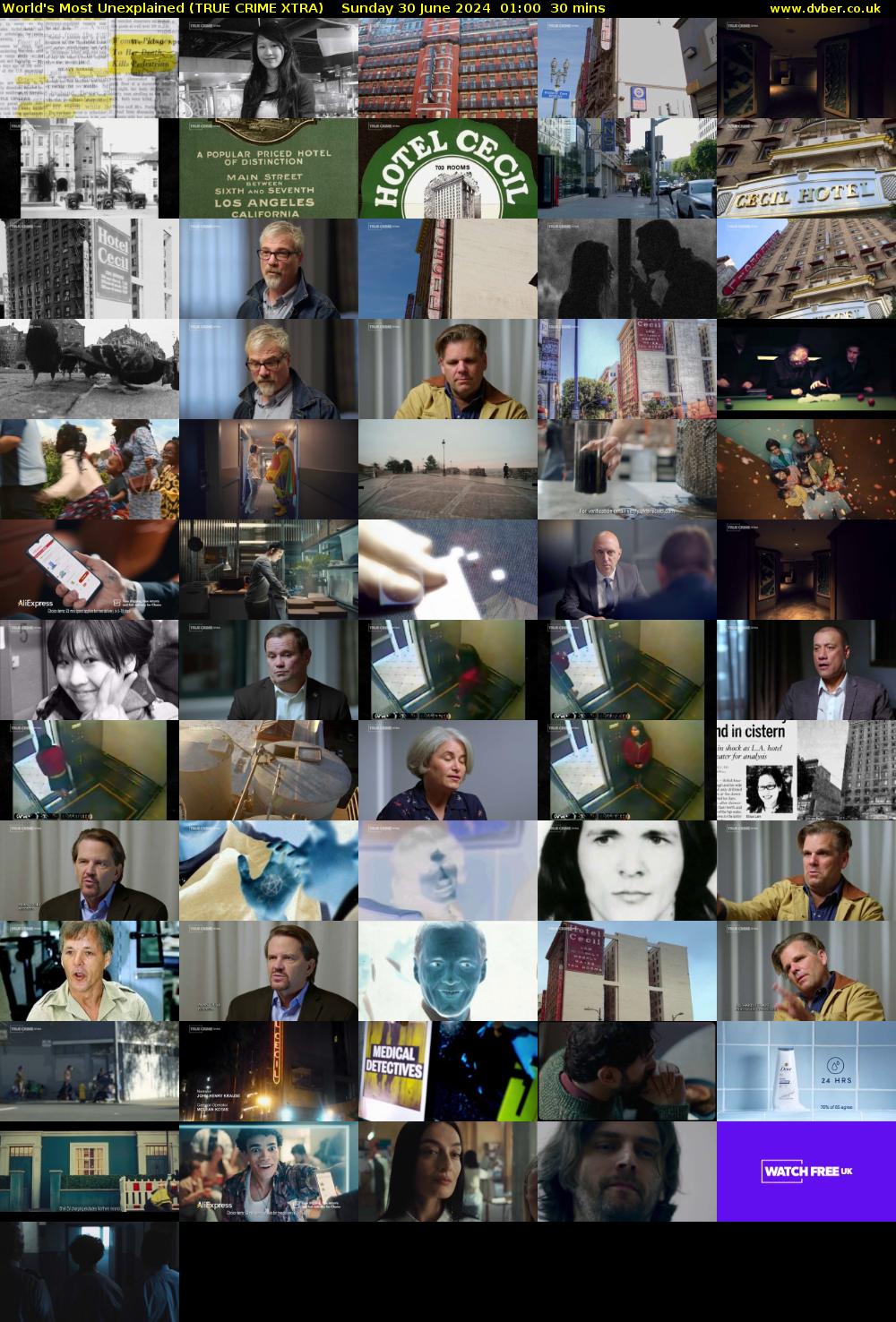 World's Most Unexplained (TRUE CRIME XTRA) Sunday 30 June 2024 01:00 - 01:30
