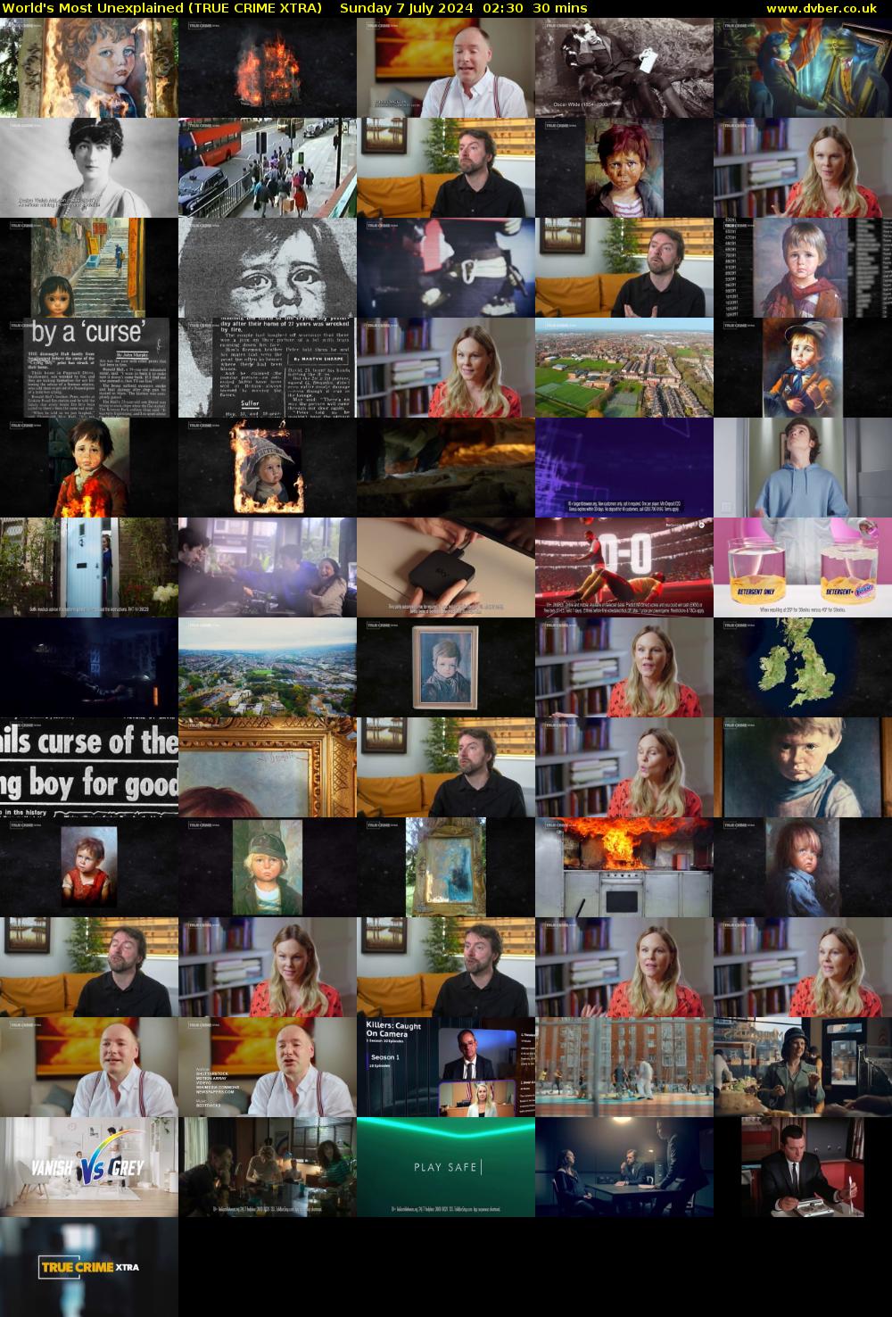 World's Most Unexplained (TRUE CRIME XTRA) Sunday 7 July 2024 02:30 - 03:00