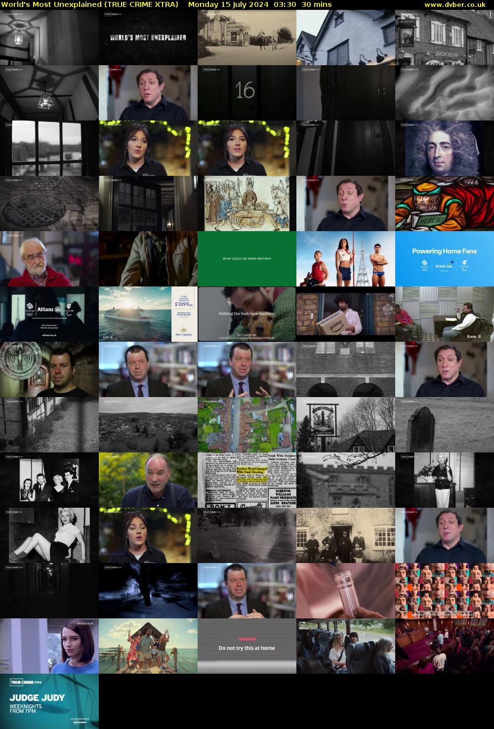 World's Most Unexplained (TRUE CRIME XTRA) Monday 15 July 2024 03:30 - 04:00