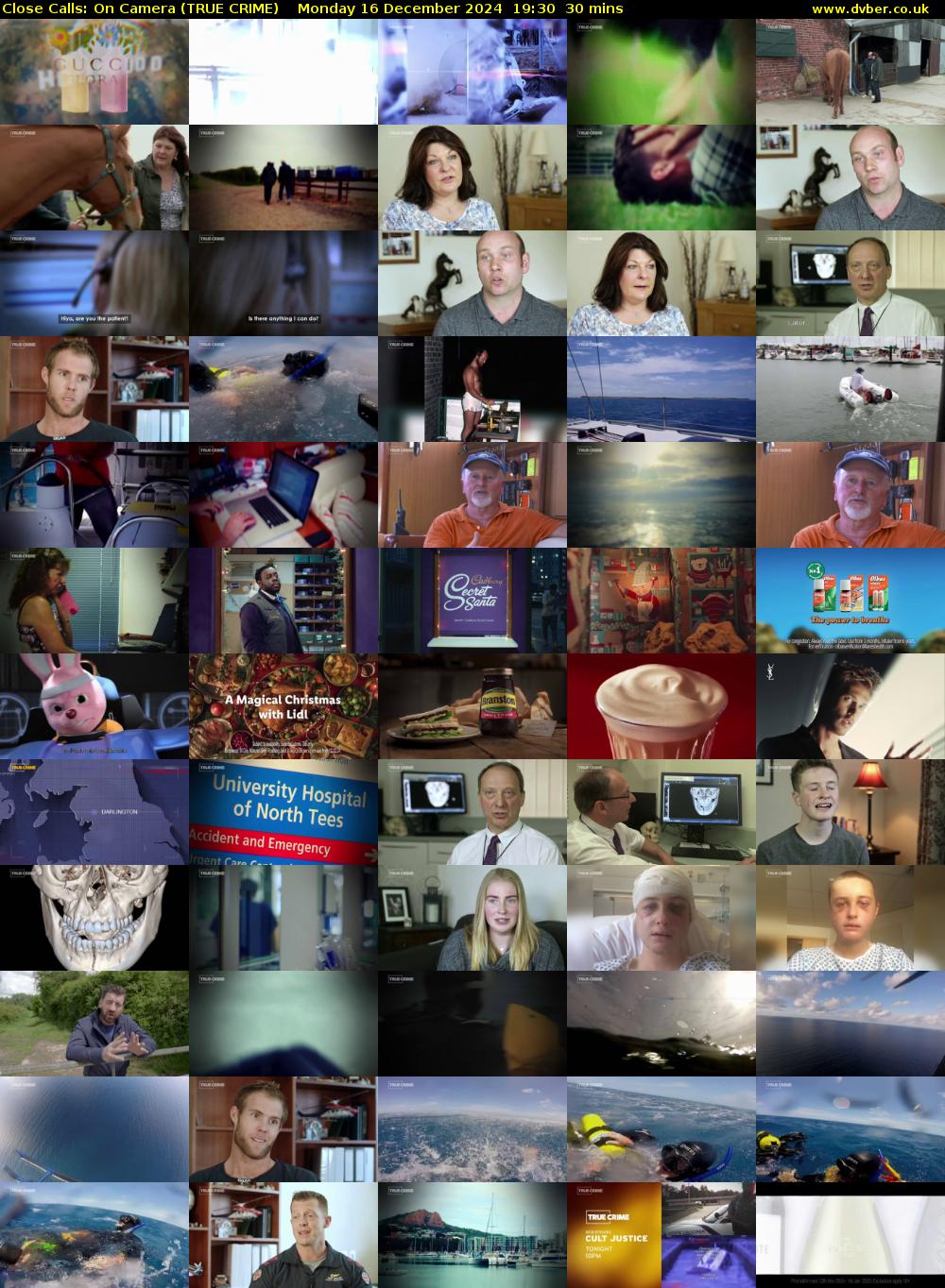 Close Calls: On Camera (TRUE CRIME) Monday 16 December 2024 19:30 - 20:00