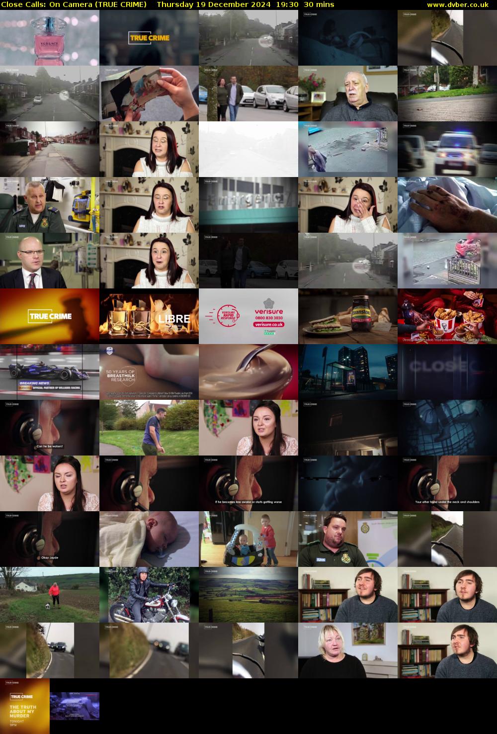 Close Calls: On Camera (TRUE CRIME) Thursday 19 December 2024 19:30 - 20:00