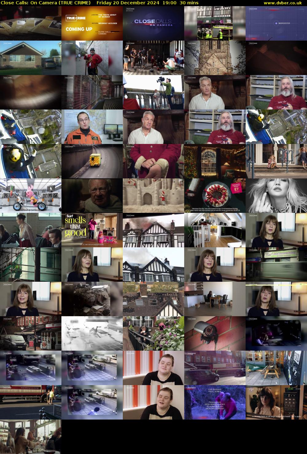 Close Calls: On Camera (TRUE CRIME) Friday 20 December 2024 19:00 - 19:30