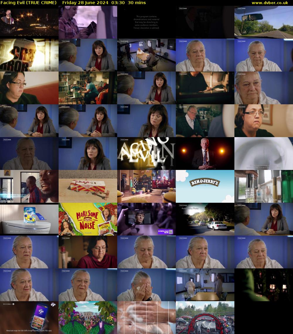 Facing Evil (TRUE CRIME) Friday 28 June 2024 03:30 - 04:00