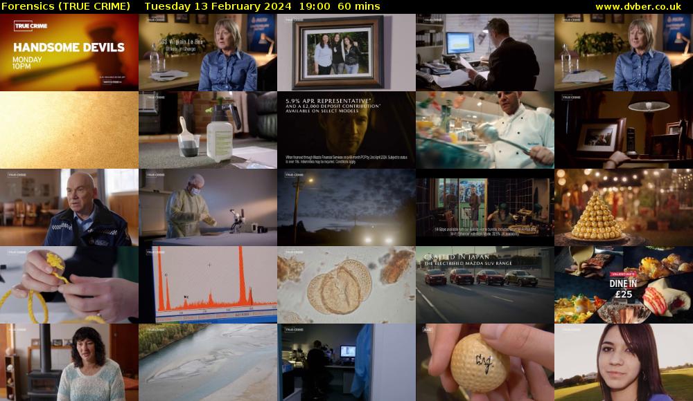 Forensics (TRUE CRIME) Tuesday 13 February 2024 19:00 - 20:00