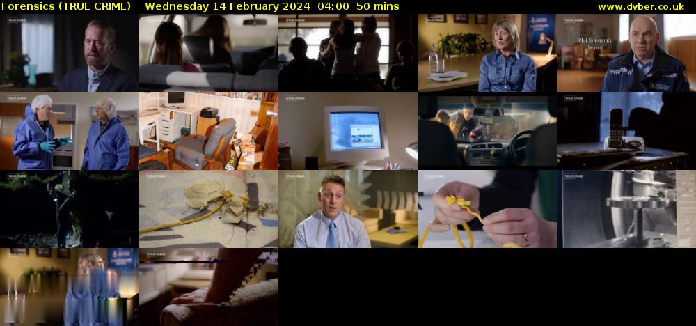 Forensics (TRUE CRIME) Wednesday 14 February 2024 04:00 - 04:50
