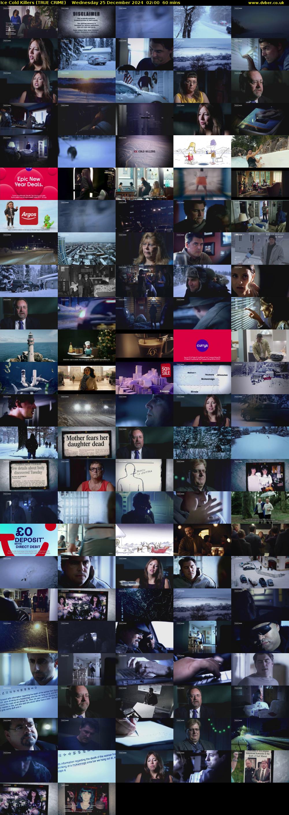 Ice Cold Killers (TRUE CRIME) Wednesday 25 December 2024 02:00 - 03:00