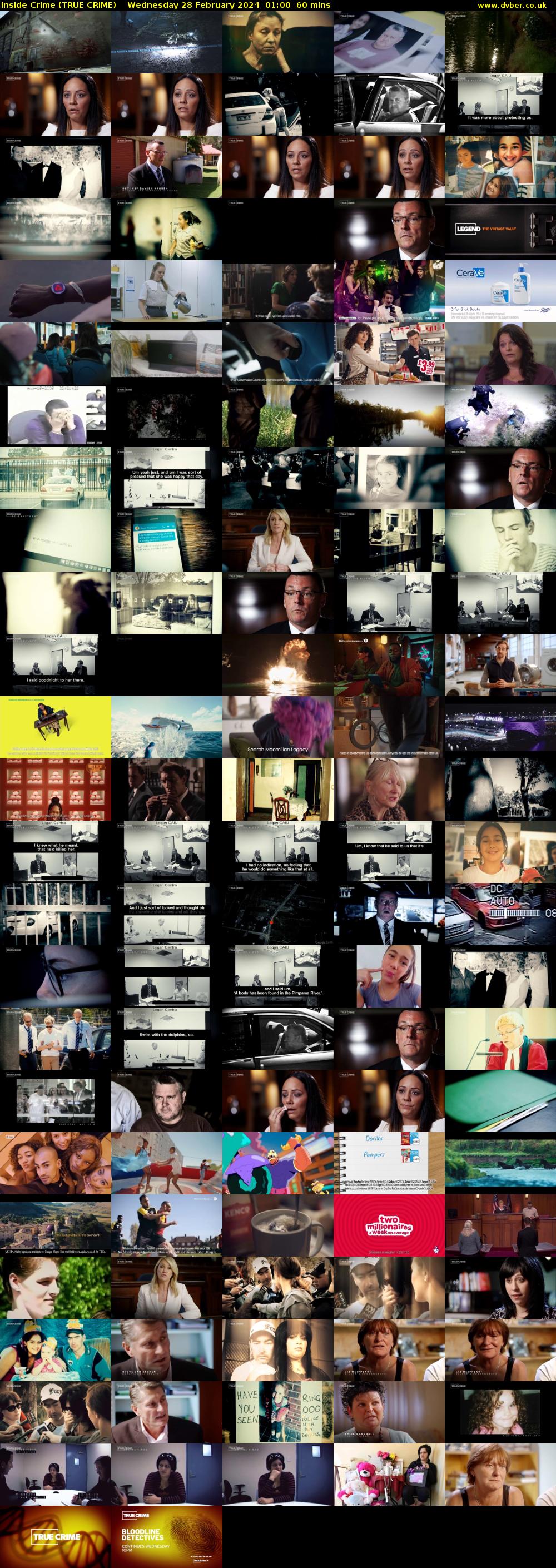 Inside Crime (TRUE CRIME) Wednesday 28 February 2024 01:00 - 02:00