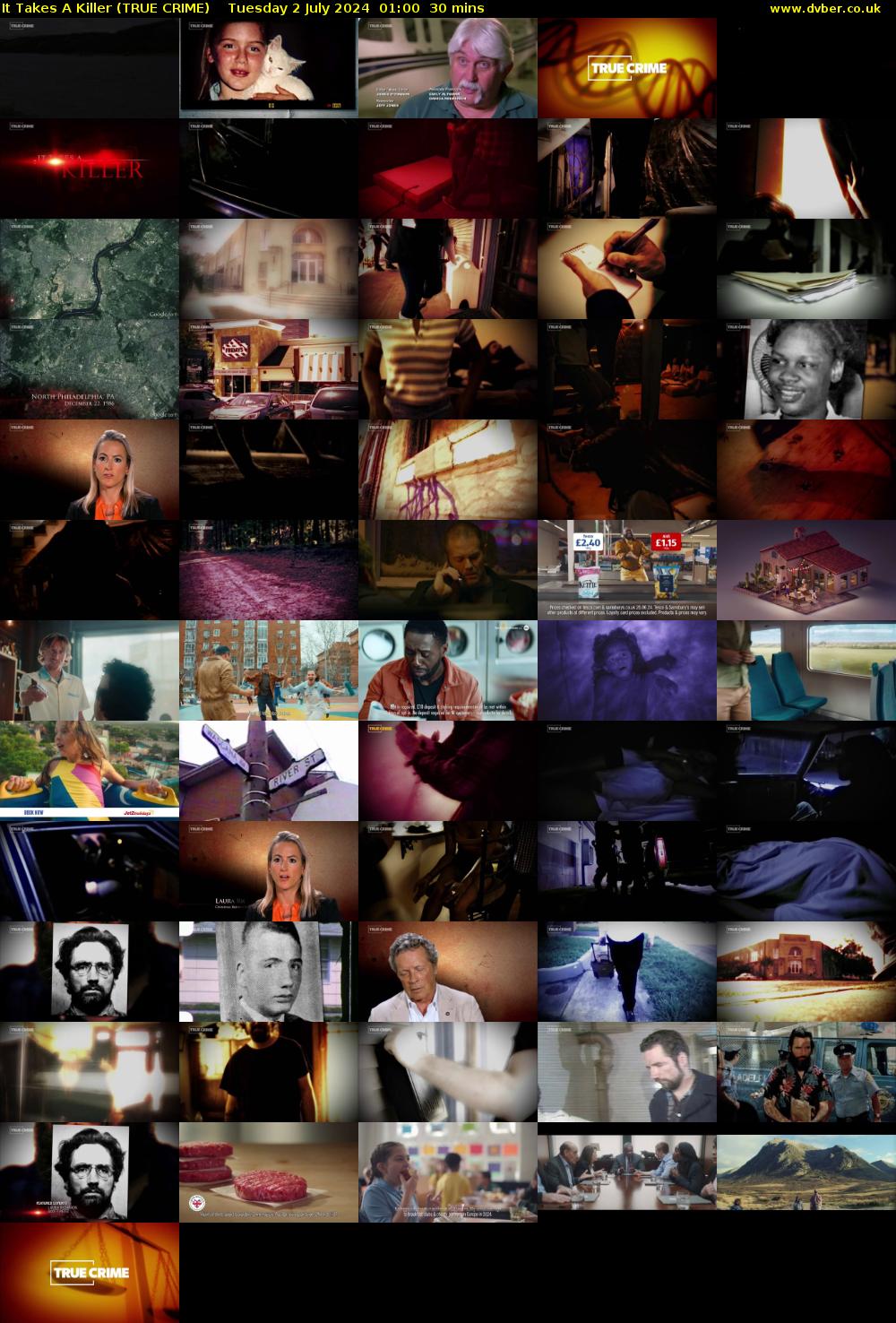 It Takes A Killer (TRUE CRIME) Tuesday 2 July 2024 01:00 - 01:30