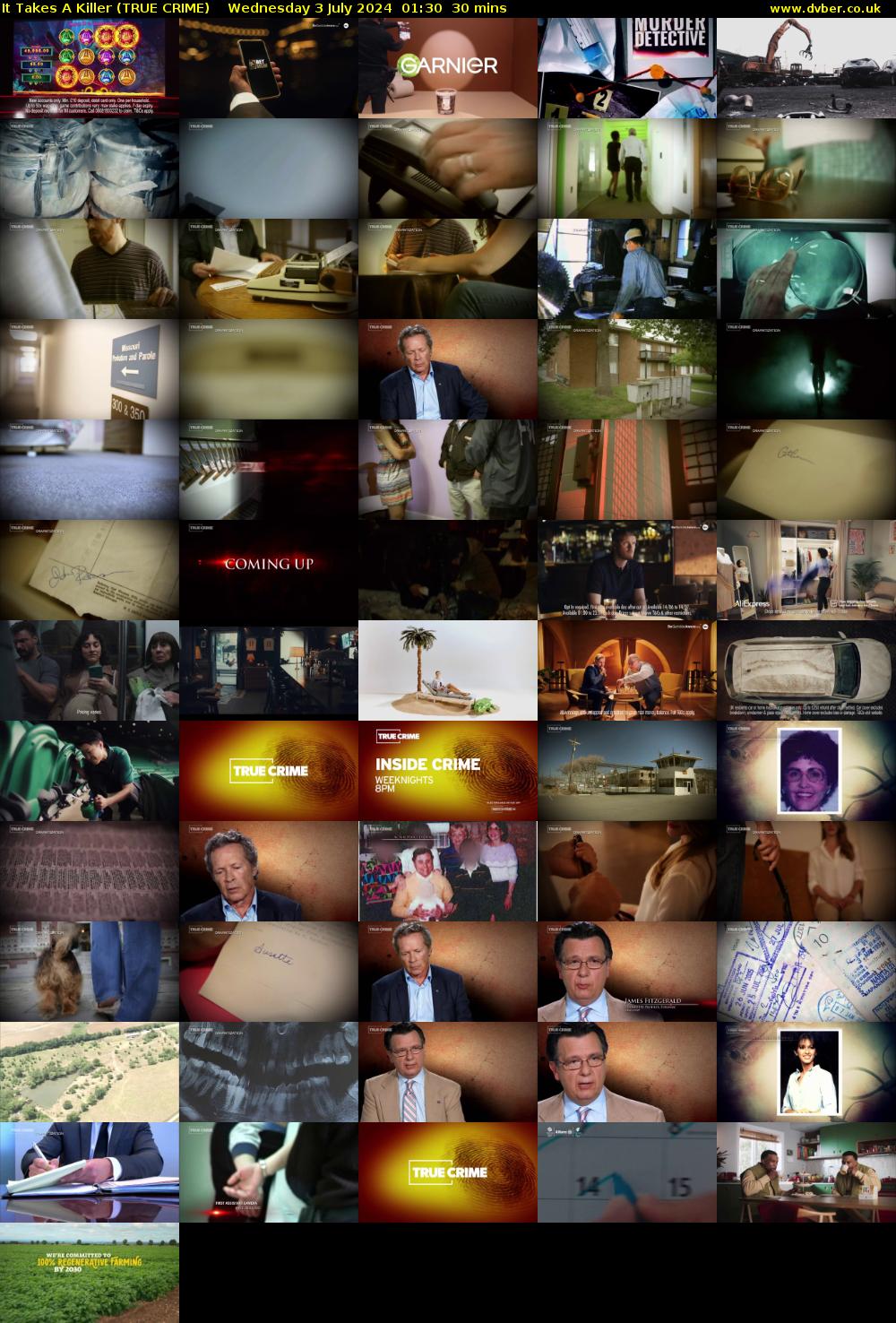 It Takes A Killer (TRUE CRIME) Wednesday 3 July 2024 01:30 - 02:00