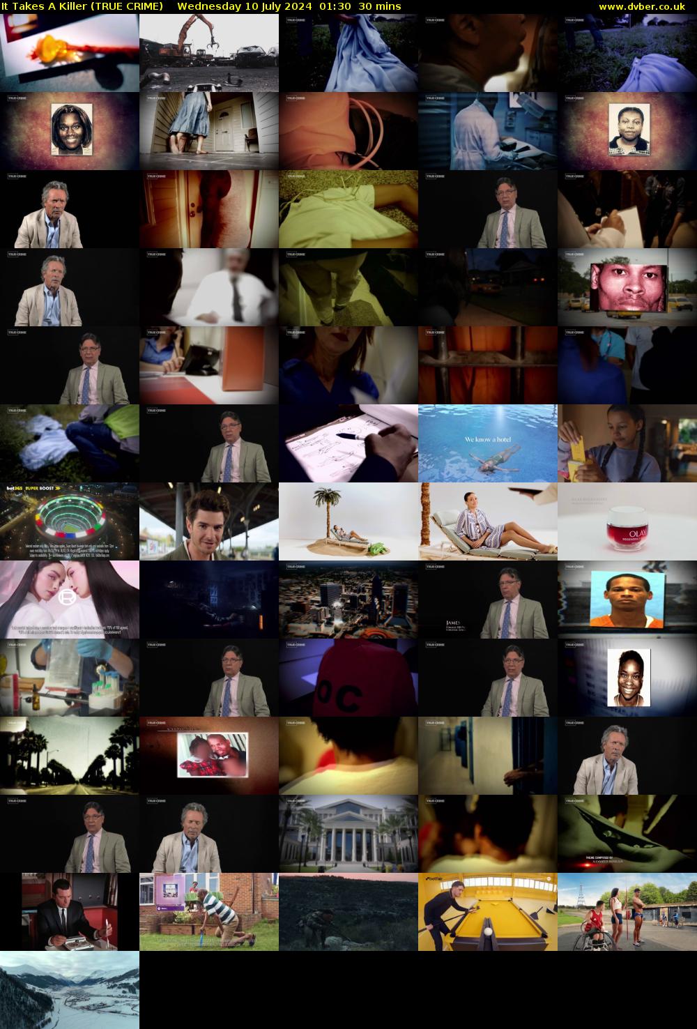 It Takes A Killer (TRUE CRIME) Wednesday 10 July 2024 01:30 - 02:00